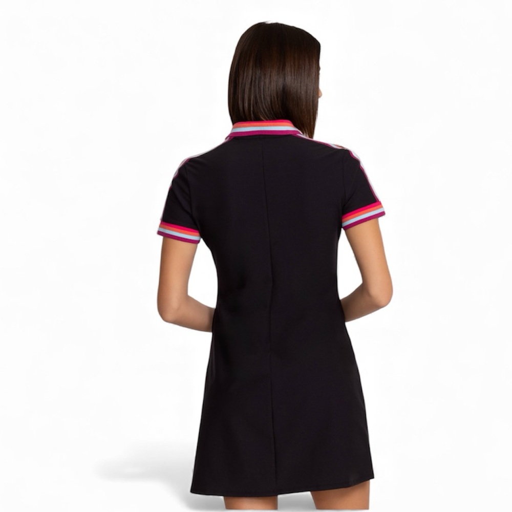 NEW Johnny Was Bee Active Polo Golf Dress Black/Pink Size XS - Picture 4 of 13